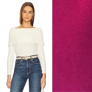 NWOT 100% cashmere Calypso St Barth Off Shoulder Sweater